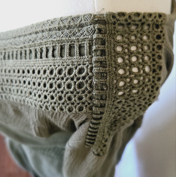 TORRID Mini Gauze Lace-Up Skater Dress Olive Green 4X - Picture 9 of 14